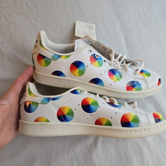 Adidas Stan Smith Multi Dots White Multicolor Color Wheel Sneakers - Picture 6 of 14